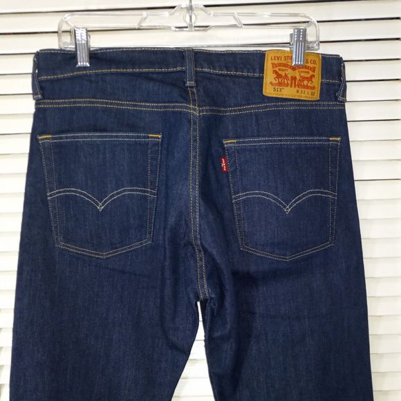 Levi's 513 Jeans W31XL32 Slim Straight Dark Wash Stretch Denim Levis Denim - Picture 6 of 14